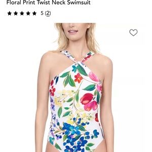 NWT Gottex Garden Dream Halter One Piece Swimsuit